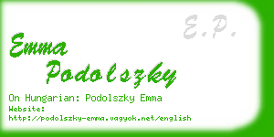 emma podolszky business card